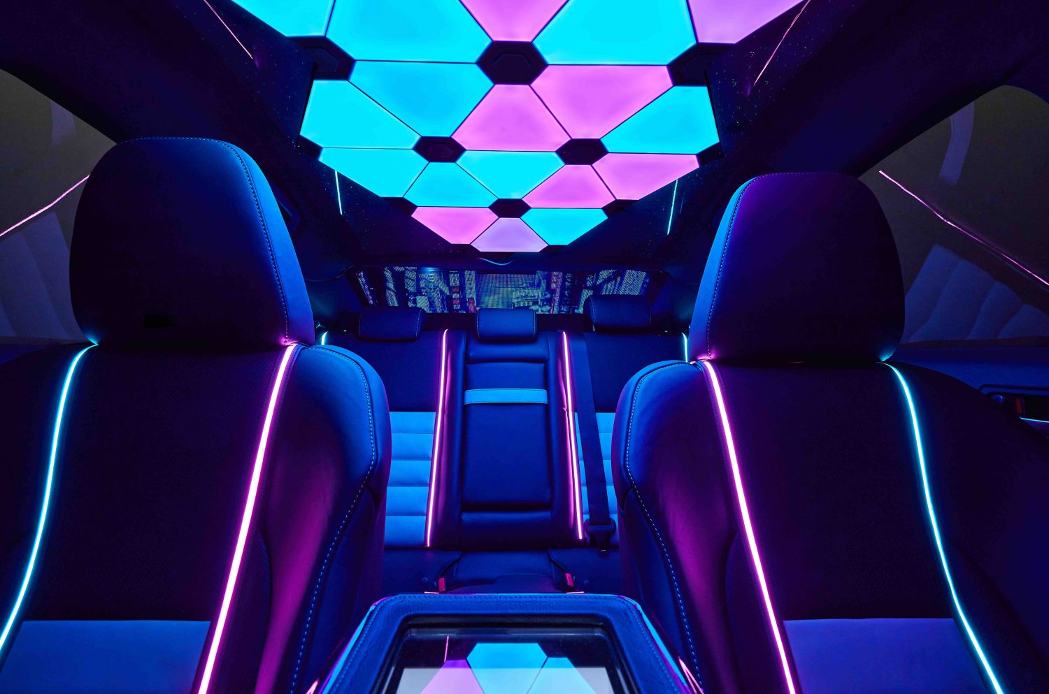 Seats inside the Lexus car